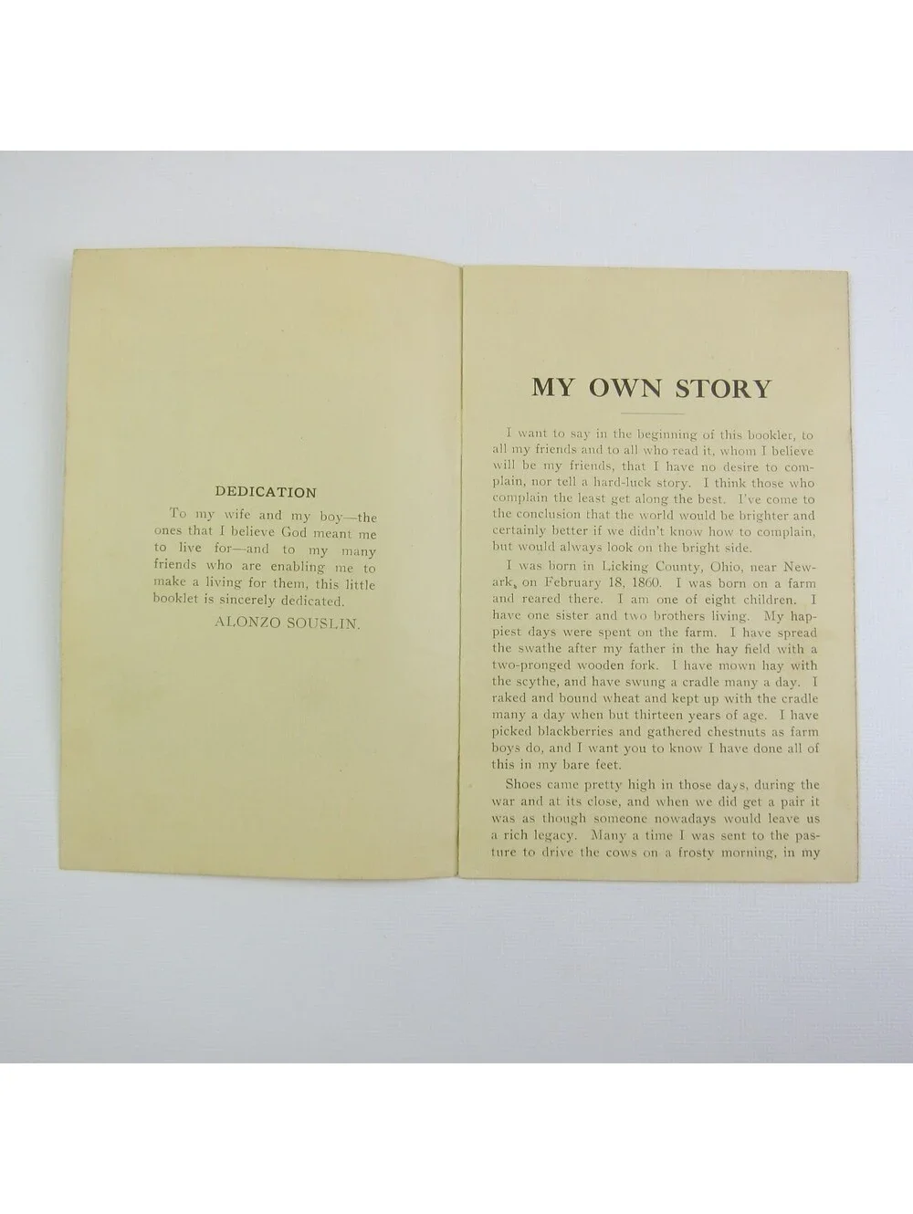 Antique 1906 Pamphlet Alonzo Souslin My Story of a Broken Neck NCR Dayton Ohio
